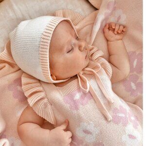 Ziggy Lou Knit Bonnet - Milk/Primrose 3-6mths, NWT